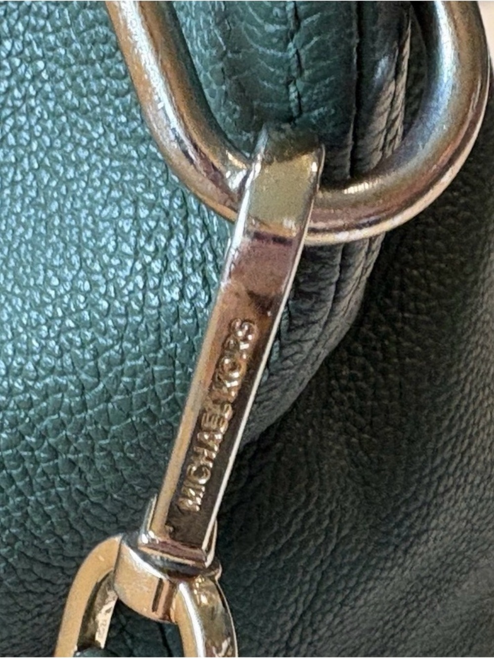 Michael Kors Forest Green Pebbled Leather Tote with Gold Hardware - Picture 5 of 15